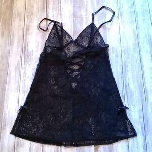 Victoria's Secret black lace chemise